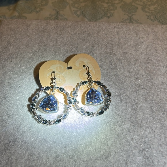 Brighton Silver and Blue Dangle Earrings - Picture 10 of 10